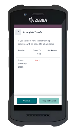 Incomplete Delivery Confirmation