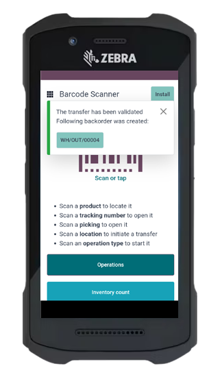 Delivery Completion Screen